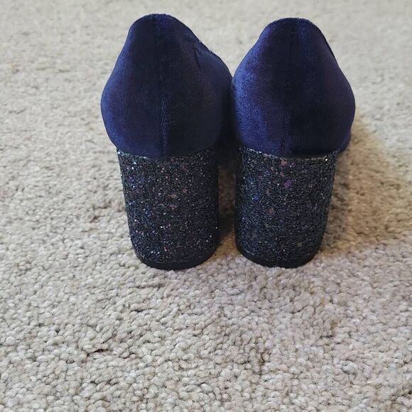 Marc Fisher Zack Velvet Pump Glitter Block Heel Size 5 - Picture 4 of 7